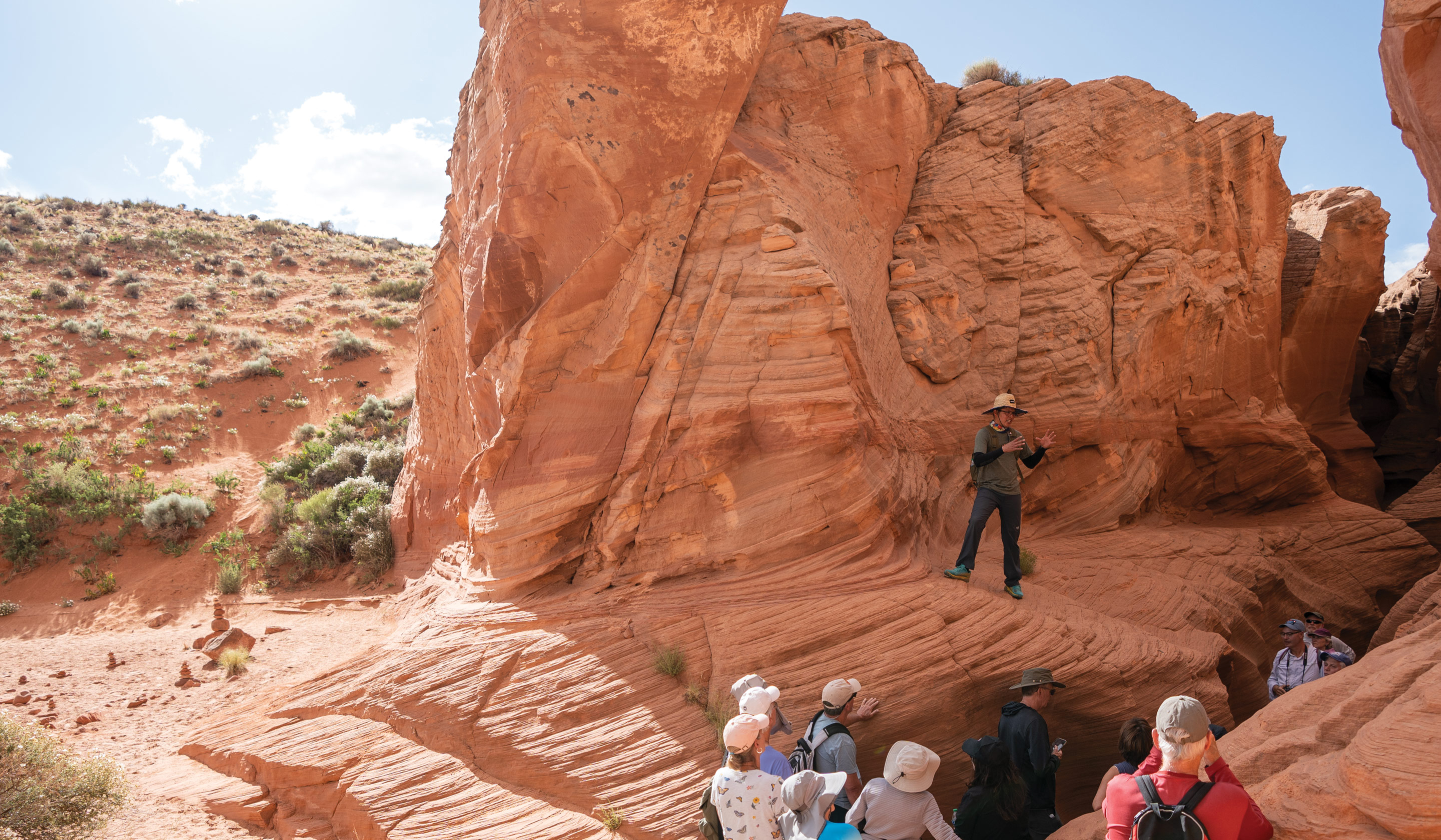 Tour group in Slot Canyon
